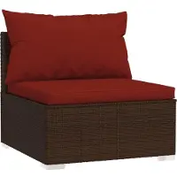 vidaXL 13-tlg. Garten-Lounge-Set mit Kissen Braun Poly Rattan