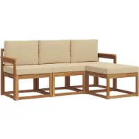vidaXL Outdoor-Sofagarnitur 4 stk. Natur und Beige