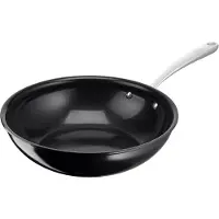 Lagostina 28 cm großer wok aus schwarzem aluminium 010275041828