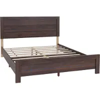 Mendler Queen Size Bett MCW-P44, Doppelbett Bettgestell mit Lattenrost, 160x200cm Walnuss-Optik
