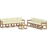 vidaXL Outdoor-Sofagarnitur 9 Stk. Natur und Creme