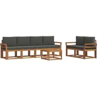 vidaXL Outdoor-Sofagarnitur 7 stk. Natur und Anthrazit