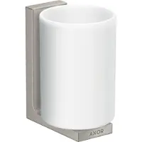 Hansgrohe AXOR Universal Rectangular Zahnputzbecher, Metall, Glas weiss, 42604