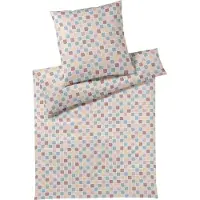Elegante Mako-Satin-Bettwäsche-Garnitur Scrabble Farbe Natur Größe 135x200+80x80