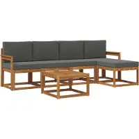 vidaXL Outdoor-Sofagarnitur 6 Stk. Natur und Anthrazit