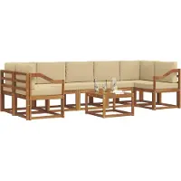vidaXL Outdoor-Sofagarnitur 8 Stk. Natur und Beige