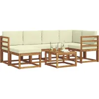 vidaXL Outdoor-Sofagarnitur 7 stk. Natur und Creme