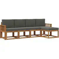 vidaXL Outdoor-Sofagarnitur 5 stk. Natur und Anthrazit
