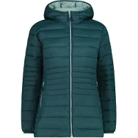 CMP Damen Outdoorjacke Padded Long Jacket FIX Hood Grün 42