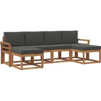 vidaXL Outdoor-Sofagarnitur 6 stk. Natur und Anthrazit