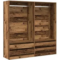 vidaXL Kleiderschrank Altholz-Optik 100x50x200 cm Holzwerkstoff