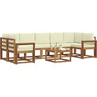 vidaXL Outdoor-Sofagarnitur 8 stk. Natur und Creme