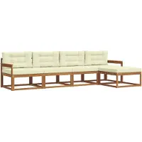 vidaXL Outdoor-Sofagarnitur 5 stk. Natur und Creme