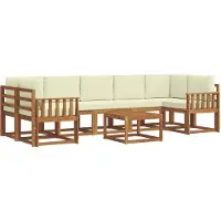 vidaXL Outdoor-Sofagarnitur 8 stk. Natur und Creme