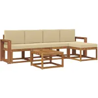 vidaXL Outdoor-Sofagarnitur 6 stk. Natur und Beige