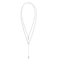 Elli Halskette Y-Kette Geo Layer Kristalle 925 Silber Elli Silber