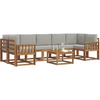 vidaXL Outdoor-Sofagarnitur 8 stk. Natürlich und Hellgrau
