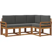 vidaXL Outdoor-Sofagarnitur 4 stk. Natur und Anthrazit