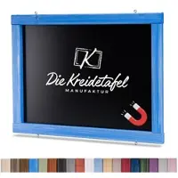 Die Kreidetafel Manufaktur Magnetische Kreidetafel - Magnettafel mit Holzrahmen / Blau 120x60cm