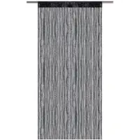 Arsvita Fadenvorhang Fadengardine Gardine Vorhang Metall-Optik 140 cm x 250 cm Stangendurchzug Schwarz