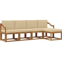 vidaXL Outdoor-Sofagarnitur 5 stk. Natur und Beige