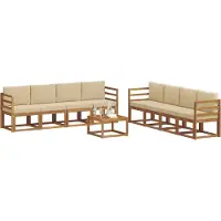 vidaXL Outdoor-Sofagarnitur 9 stk. Natur und Beige