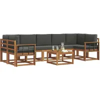 vidaXL Outdoor-Sofagarnitur 8 stk. Natur und Anthrazit