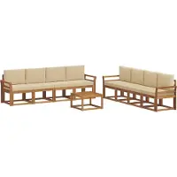 vidaXL Outdoor-Sofagarnitur 9 stk. Natur und Beige