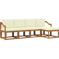 vidaXL Outdoor-Sofagarnitur 5 stk. Natur und Creme