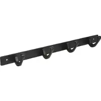 Alles im griff Garderobenleiste Aige mit 4 Haken, Breite 345 mm, Stahl schwarz matt
