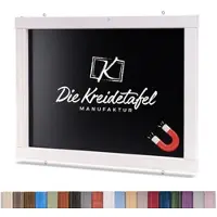 Die Kreidetafel Manufaktur Magnetische Kreidetafel - Magnettafel mit Holzrahmen / Weiß 90x60cm