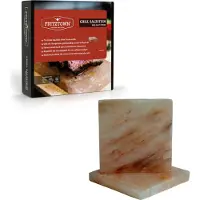 Fritztown Deluxe Grill Salzstein - 2er Set 20x20x2,5 cm - Feiner Geschmack durch Kristallsalz - Exklusive Geschenkbox inkl. Gebrauchsanweisung