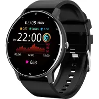 North Edge Smartwatch mit Aktivitätstracker, Silikonarmband - Schwarz