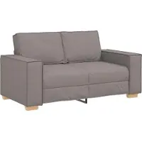 vidaXL 2-tlg. Sofagarnitur mit Kissen Taupe Stoff