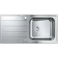 GROHE 500, Aufsatzwanne, Rechteckig, Edelstahl, Edelstahl, 1 Becken, Rechteckig