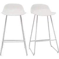 Miliboo - Design-Barhocker weiß H65 cm (2er-Satz) ELLA