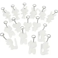 Creotime schl?sselanh?nger-Figuren 6-10 cm Baumwolle wei? 15 St?ck