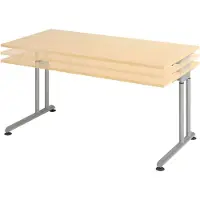 Hjh OFFICE PRO ZENO 16 S | 160x80 - 160 x 80 Buche/Silber h?henverstellbar