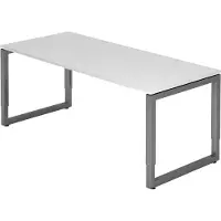 Hjh OFFICE PRO REGO 19 G - 180 x 80 höhenverstellbar Weiß/Graphit