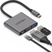 Voomy Hub Connect H3, USB Typ-C, HDMI, USB 3.0, USB Typ-C, 5000 Mbit/s, 60 Hz, 1080p, 4096 x 2160 Pixel