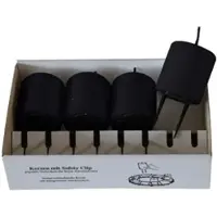 Kopschitz Kerzen 4er Set Adventskerzen mit Safety Clip und Kerzenstecker (Haltekrallen) Schwarz 6 x ? 5 cm