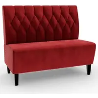 BIG Möbel Gastro Sitzbank Paris | 160 cm breit | Samtstoff in Rot | Diamant | Dinerbank