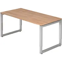 Hjh OFFICE PRO REGO 16 S - 160 x 80 Nussbaum/Silber höhenverstellbar