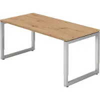 Hammerbacher Schreibtisch O-Fuss eckig 160x80cm Asteiche