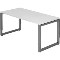 Hjh OFFICE PRO REGO 16 G - 160 x 80 höhenverstellbar Weiß/Graphit