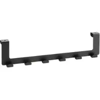 BRILLANTBAD BARK Hakenleiste 6 Haken Edelstahl Schwarz 34x350x87 mm für Bad & Küche >> zum Einhängen