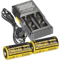 Nitecore Set D2 Ladegerät + 2x 18350 Li-Ion Akku
