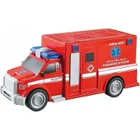 Maksik Krankenwagen mit Lichtern, Sounds & Antrieb, 20x8,5x7 cm, Maßstab 1:20, Modell WY670B