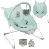 Momi GLOSSY Babywippe mit 8 Melodien, 3 Vibrationsstufen, Spielzeug-Stirnband – bis 9 kg - MINT