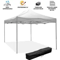 Divina Garden Zusammenklappbarer Faltpavillon 3 x 4,5 weiß mit wasserdichtem PVC überzogen